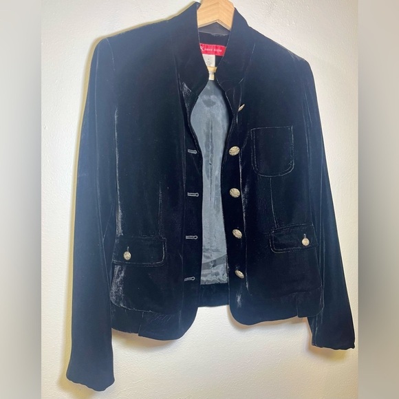 Anne Klein 100% Silk Lining Black Velvet Jacket Vintage Nordstroms Collection - Picture 1 of 5
